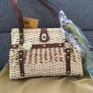 Patricia Nash Muzzari Straw Satchel bag